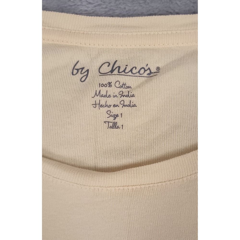 Chico's soft butter yellow ladies tee, size M - Picture 2 of 3
